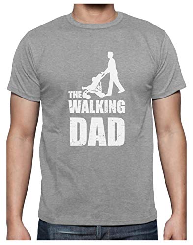 Green Turtle T-Shirts Camiseta para Hombre- Regalos Originales para Padres Primerizos - The Walking Dad Medium Gris