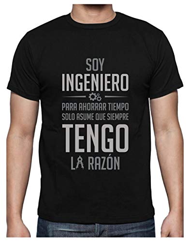 Green Turtle T-Shirts Camiseta para Hombre - Regalos para Ingenieros - Soy Ingeniero Asume Que Siempre Tengo la Razón Medium Negro