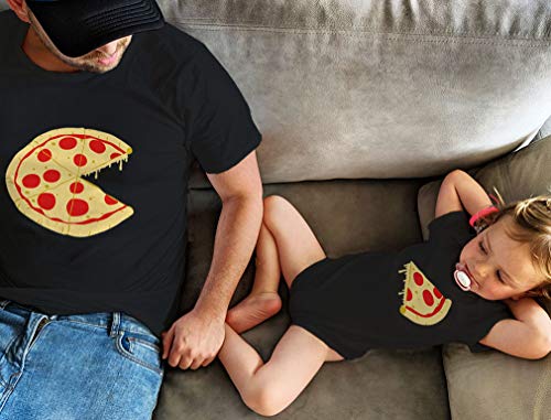 Green Turtle T-Shirts Regalos para Papas Primerizos, Ropa Papa Bebe - Camiseta Padre e Hijo Pizza Negro X-Large/Bebé Negro 12-18 Mes