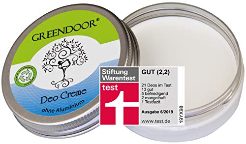 Greendoor Desodorante Crema 50ml, vegano, deo sin sales de aluminio, sin conservantes, sin alcohol, sin experimentos con animales, muy eficaz contra el olor, desodorante cremoso natural