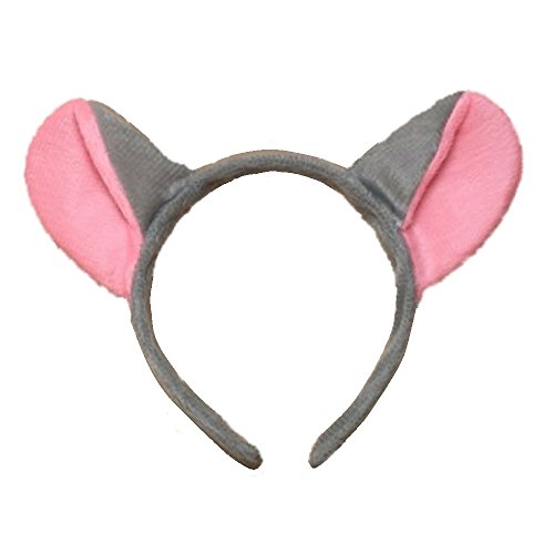 Grey and Pink Mouse Ears Alice Hair Band Headband Fancy Dress