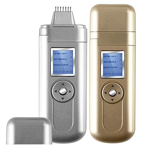 GRIDINLUX. Age Control Skin. Máquina Galvánica Facial. 4 Funciones en 1. Corriente Ultrasónica Antiarrugas. 3 Cabezales, Hidratación y Tonificación de Piel. Profesional. Uso Doméstico.