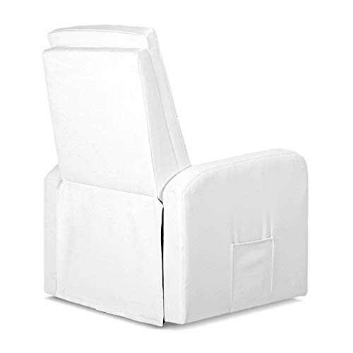 gridinlux. Sillón Relax Edición Blanco. Reclinable, Masaje y Calor Lumbar, con Mando, 8 Motores, 4 Zonas de Masaje, 5 Modos