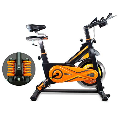gridinlux. Trainer Alpine 8500. Bicicleta Spinning Pro Indoor. Volante de Inercia 25 kg, Nivel Avanzado, Sistema de Absorción de Impactos, Pantalla LCD, Fitness