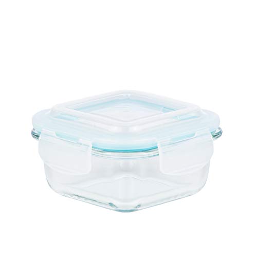 GRIZZLY Contenedores de Almacenamiento de Vidrio para Alimentos - 6 x 320 ml cuadrado