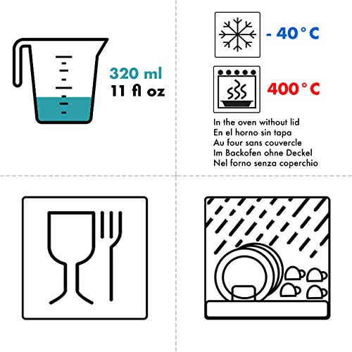 GRIZZLY Contenedores de Almacenamiento de Vidrio para Alimentos - 6 x 320 ml cuadrado