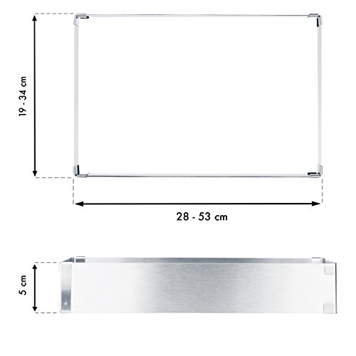 Grizzly Molde rectangular ajustable para horno de acero inoxidable.