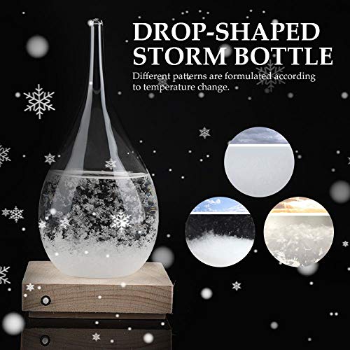 Growcolor Estación meteorológica Predictor del Tiempo S-torm Glass C-reative Drop-Shaped S-torm Glass Bottle Desktop