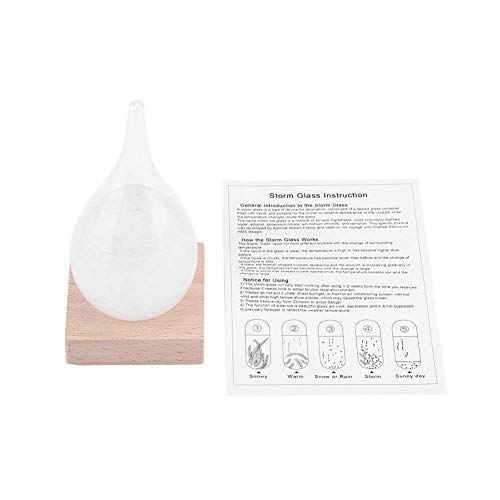Growcolor Estación meteorológica Predictor del Tiempo S-torm Glass C-reative Drop-Shaped S-torm Glass Bottle Desktop