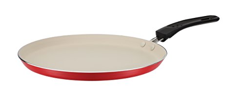 GSW 456715 – Sartén de inducción para Crepes Rojo/Crema Sartén de Aluminio para Crepes Inducción 26 cm, Incluye, repartidor de Masa, Aluminio, 43,7 X 26,2 x 2,0 cm, 2 Unidades