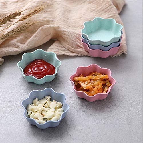 Gsyamh Cuencos para Mojar Platos De Salsa Platos De Vajilla Degradables De Paja De Trigo Mini Vajillas para Salsa De Soja Cuencos Aperitivos Platos Pequeños Adecuado para Entremeses Antes Las Comidas