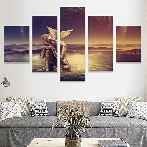 GTomorrow Impresiones sobre Lienzo Pintura Al Óleo Abstracta Moderna De Buda del Arte De La Pared En La Lona para La Decoración Casera 200X100Cm