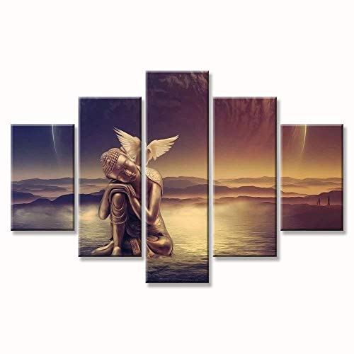 GTomorrow Impresiones sobre Lienzo Pintura Al Óleo Abstracta Moderna De Buda del Arte De La Pared En La Lona para La Decoración Casera 200X100Cm