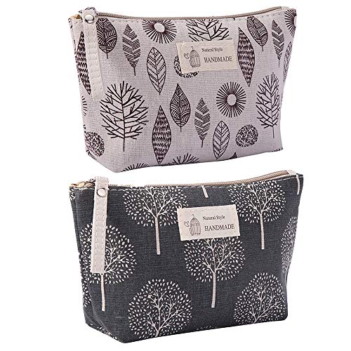 Guanici Bolsa de Lavado portátil Bolsa de Maquillaje Grande Organizador Maquillaje Bolsa Estuche Organizador cosmético Bolsa de Lona con Cremallera y Compartimentos para Hombres y Mujeres 2 Piezas
