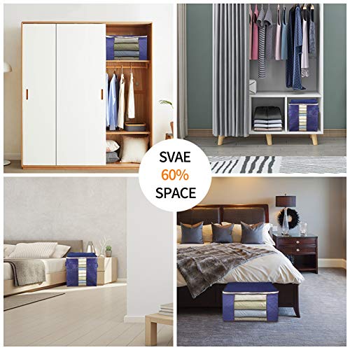 guansheng Bolsa de Almacenamiento de Ropa de Gran Capacidad Organizador de Bolsas de Almacenamiento Cremallera de con a Prueba de Moho y Humedad para Ropa, Edredones, Mantas, Ropa de Cama, (5pcs)