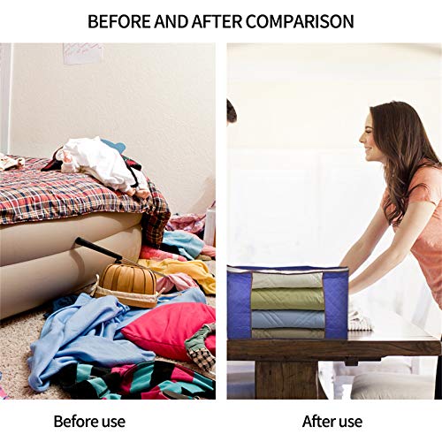 guansheng Bolsa de Almacenamiento de Ropa de Gran Capacidad Organizador de Bolsas de Almacenamiento Cremallera de con a Prueba de Moho y Humedad para Ropa, Edredones, Mantas, Ropa de Cama, (5pcs)