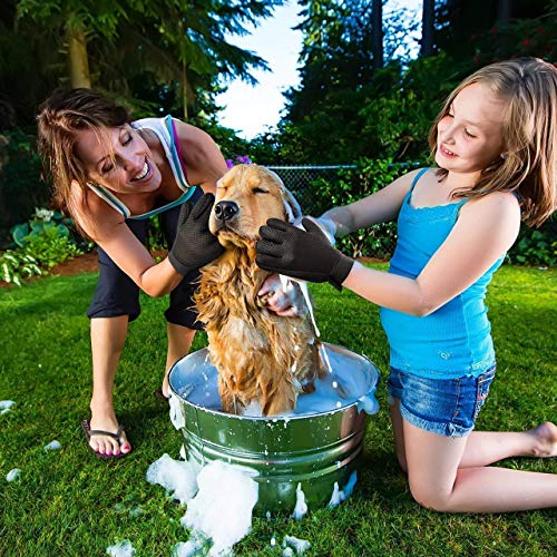 Guante de Mascotas Cepillo para Mascotas, Guantes Manopla Masaje para Mascotas de Retiro del Pelo Perfecto y Aparato de Masaje Grooming para Perro Gato JAANY (3PCS)
