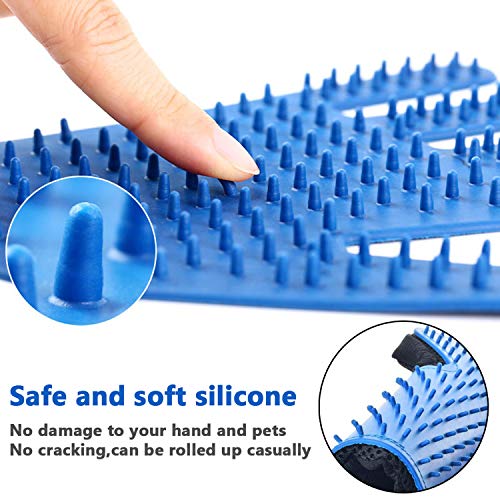 Guante de Mascotas Cepillo para Mascotas, Guantes Manopla Masaje para Mascotas de Retiro del Pelo Perfecto y Aparato de Masaje Grooming para Perro Gato JAANY (3PCS)