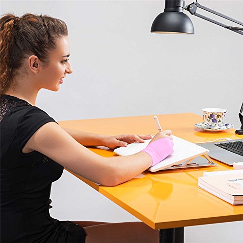 Guantes de Artista para Tableta gráfica, SENHAI 3 Colores de tamaño Libre para Dibujo, Azul, Rosa, Negro