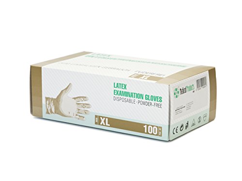 Guantes de latex 1000 pcs 10 cajas (XL, Blanco), guantes de examen desechables, libres de polvo, sanitarios para la cocina, preparación de comida, medicos, no estéril