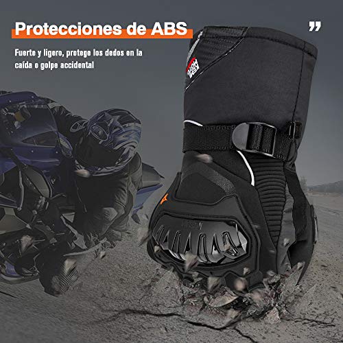 Guantes Moto Invierno Impermeable Pantalla Táctil Guantes Protectores de Motociclismo Dedo Completo para Invierno