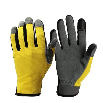 Guantes para Correr Guantes de Pantalla táctil Guantes Deportivos de Cuero para Bicicleta de Carreras para Exteriores para Hombres y Mujeres - Amarillo, S