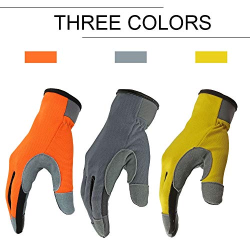Guantes para Correr Guantes de Pantalla táctil Guantes Deportivos de Cuero para Bicicleta de Carreras para Exteriores para Hombres y Mujeres - Amarillo, S