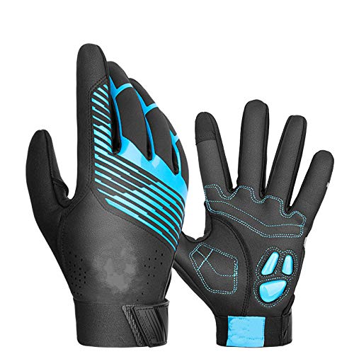 Guanti da bicicletta Guanti invernali termici impermeabili da Bici Dito Lungo Touch Screen Fibbia da polso Guanti da Ciclismo Uomo Donna - 91041 Gel Rosso, XL