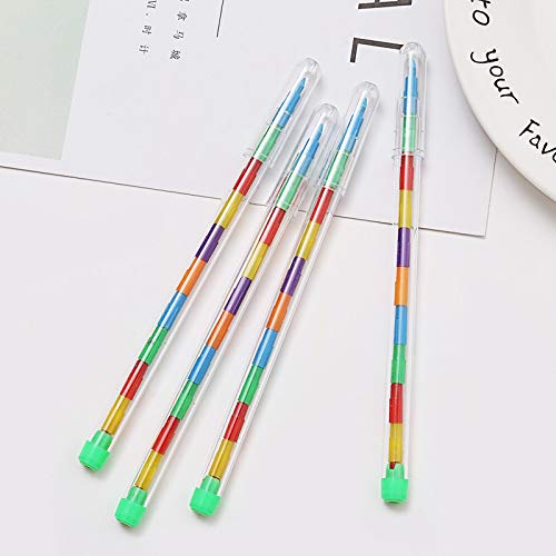 Gudotra 40pcs Ceras Apilables de Arcoíris Crayons para Niños Bolsas Regalo Detalle de Cumpleaños 11 Colores Diferentes Cajas de Sorpresas