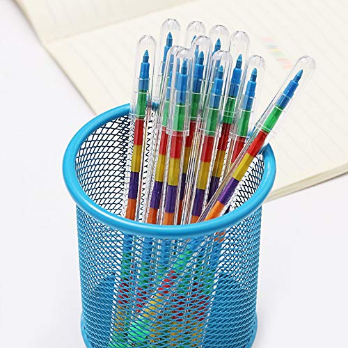 Gudotra 40pcs Ceras Apilables de Arcoíris Crayons para Niños Bolsas Regalo Detalle de Cumpleaños 11 Colores Diferentes Cajas de Sorpresas