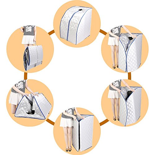 Guellin Sauna de Infrarrojos 1000W Sauna Iinfrarroja Portable Sauna Terapéutica Caja de Sauna Infrared Sauna