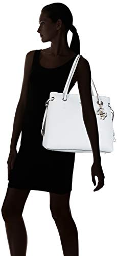 Guess Digital Charm Logo Shopper, Bolso de mano para Mujer, Bianco, Talla única