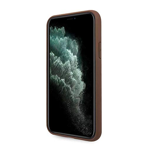 Guess Glitter 4G Stripe Collection - Funda para iPhone 11 Pro MAX, Color Marrón