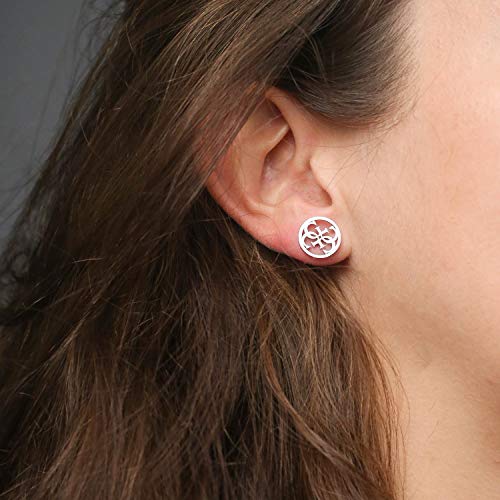 Guess Pendientes de botón Mujer chapado en plata - UBE28073