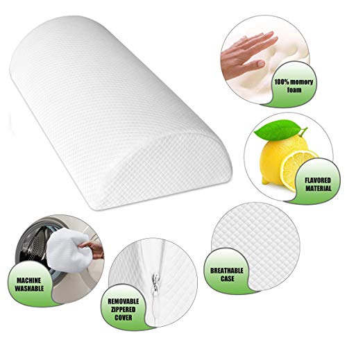 Guiffly Almohada de Media Luna, Almohadilla de Espuma de Memoria Semi-Roll para Dormir, Almohada ortopédica de Apoyo para la Rodilla para el Cuello, Entre Las piernas y la Espalda Baja