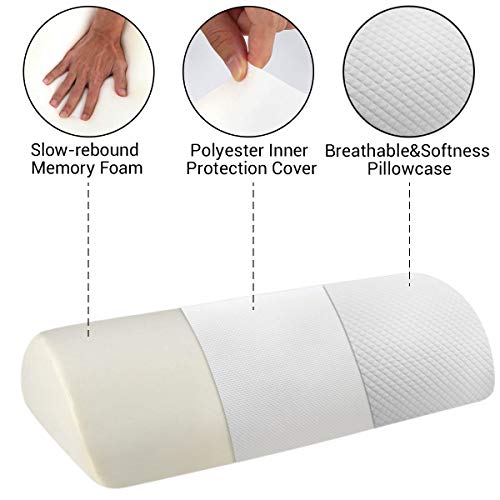 Guiffly Almohada de Media Luna, Almohadilla de Espuma de Memoria Semi-Roll para Dormir, Almohada ortopédica de Apoyo para la Rodilla para el Cuello, Entre Las piernas y la Espalda Baja