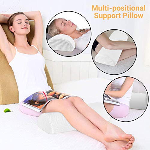 Guiffly Almohada de Media Luna, Almohadilla de Espuma de Memoria Semi-Roll para Dormir, Almohada ortopédica de Apoyo para la Rodilla para el Cuello, Entre Las piernas y la Espalda Baja