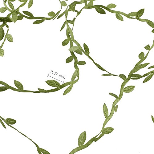 Guirnalda de hojas de vid de raso con cinta de raso, 50 metros de hojas artificiales para decoración de Navidad