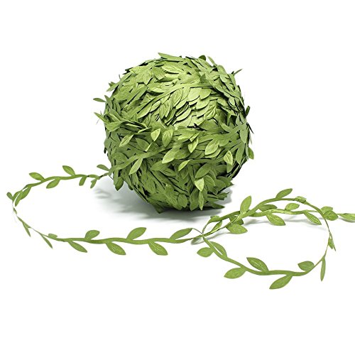 Guirnalda de hojas de vid de raso con cinta de raso, 50 metros de hojas artificiales para decoración de Navidad