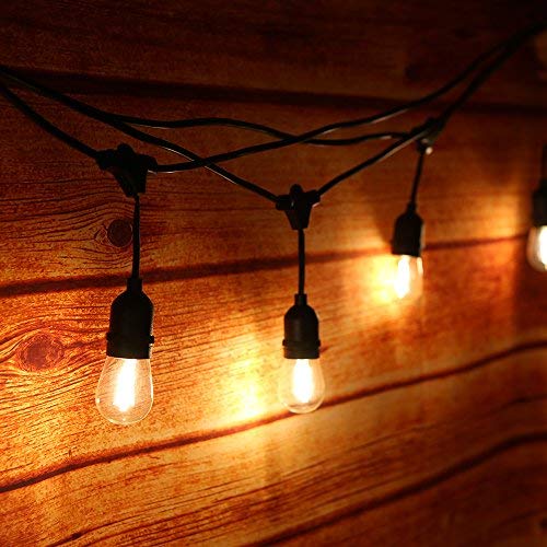 Guirnalda Luces Exterior,Tomshine Luz de Cadena 14.6M/48FT IP65 Impermeable,15pcs LED Filamento Bombilla Guirnalda Luminosa para Fiesta Boda Jardín Decoración(blanco cálido)