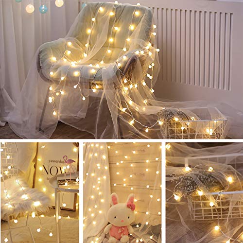 Guirnaldas Cadena de Luces LED USB, LOHAS Decoracion Interior, 5 Metros con 40 Bombillas, Luces Decorativas Blanco Caliente, Ideal para Fiesta, Decoraciones de Dormitorio, Pared, Navidad, Boda