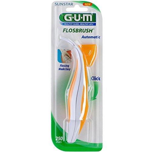 GUM FLOSBRUSH Automatic Titular de la seda dental 3 piezas