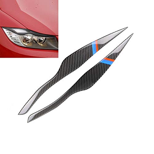 GUOLIANG Parpados de Faros Delanteros Modificado lámpara de Cejas Pestañas Faros de Fibra de Carbono del Coche Accesorios Interior Pegatinas, Aptos for BMW Serie 3 E90 (Size : B)