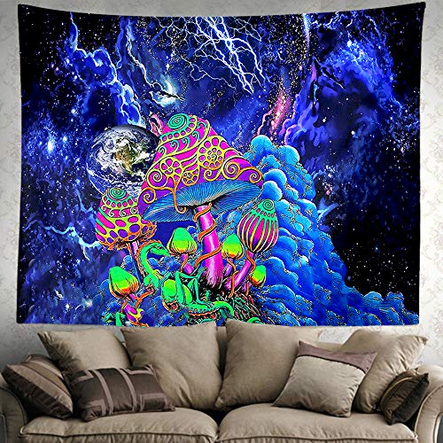 GUORUI Tapiz de Pared Psicodélico, Bohemio Tradicional Colgante Decoración, Hippie Mandala Tapices, Indio Boho Gypsy algodón Mantel Toalla de Playa, Tapiz de Pared Colgante, Seta (M 150x130CM)