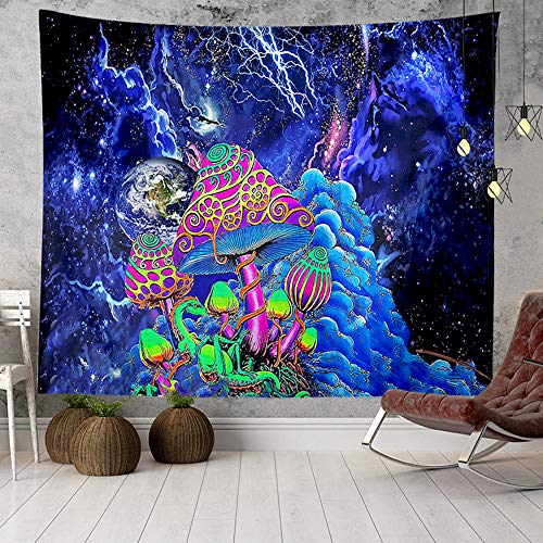 GUORUI Tapiz de Pared Psicodélico, Bohemio Tradicional Colgante Decoración, Hippie Mandala Tapices, Indio Boho Gypsy algodón Mantel Toalla de Playa, Tapiz de Pared Colgante, Seta (M 150x130CM)