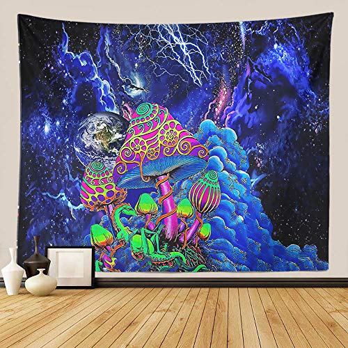 GUORUI Tapiz de Pared Psicodélico, Bohemio Tradicional Colgante Decoración, Hippie Mandala Tapices, Indio Boho Gypsy algodón Mantel Toalla de Playa, Tapiz de Pared Colgante, Seta (M 150x130CM)