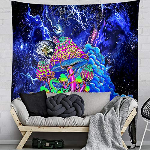 GUORUI Tapiz de Pared Psicodélico, Bohemio Tradicional Colgante Decoración, Hippie Mandala Tapices, Indio Boho Gypsy algodón Mantel Toalla de Playa, Tapiz de Pared Colgante, Seta (M 150x130CM)