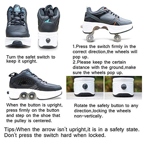 GUOXY Patines en línea, patines de cuatro ruedas ajustables Botas, zapatos con ruedas Zapatos para caminar automáticos Zapatillas de deporte casuales Botas para niños Patines para niños,A,33