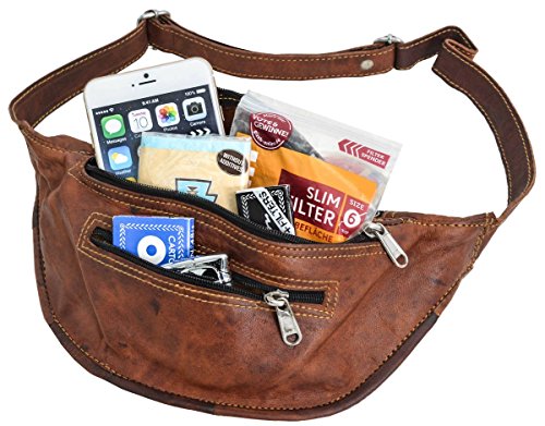 Gusti Cuero nature Richard Riñonera Cuero de Cabra Tarjetas Dinero Retro Vintage Marrón G1