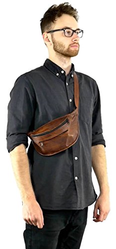 Gusti Cuero nature Richard Riñonera Cuero de Cabra Tarjetas Dinero Retro Vintage Marrón G1